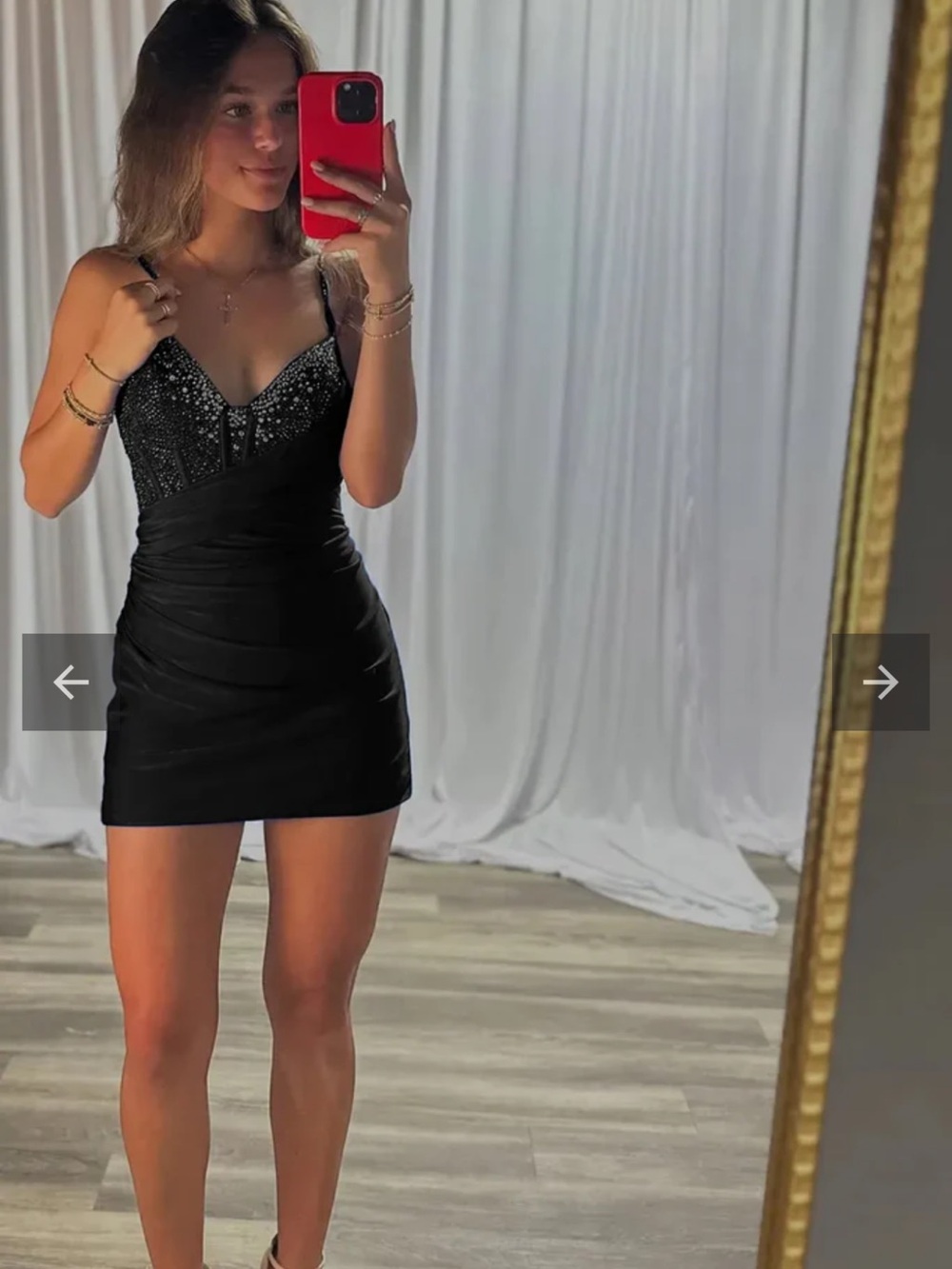 Black Sequin Bust  bodycon Mini Dress -